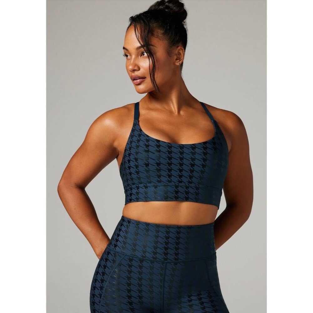 Savage X Fenty Band-It Houndstooth Low-Impact Sports Bra NEW WITH TAGS